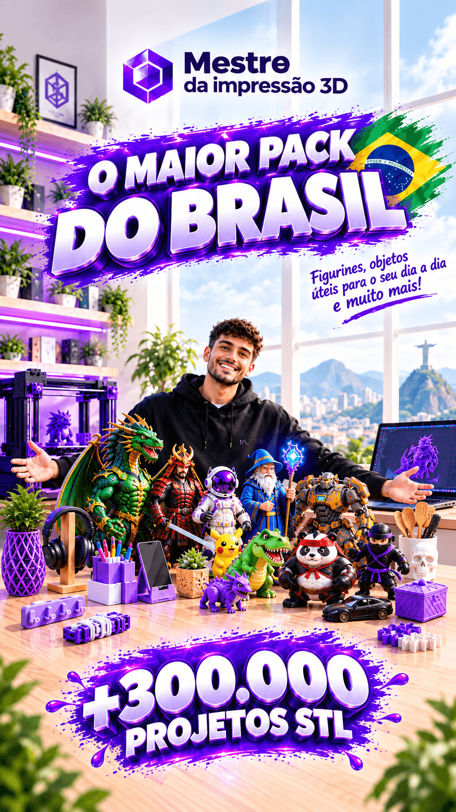 Mestre da Impressão 3D: o maior pack de STL do Brasil, mais de 300.000 projetos